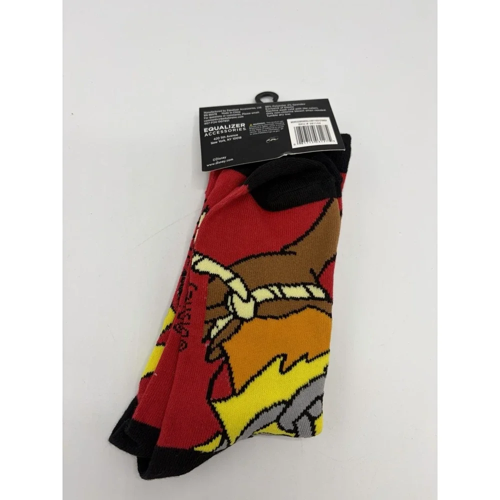 Men's Crew Socks Disney Muppets Animal Red  Size 9-13 NWT 1 Pair